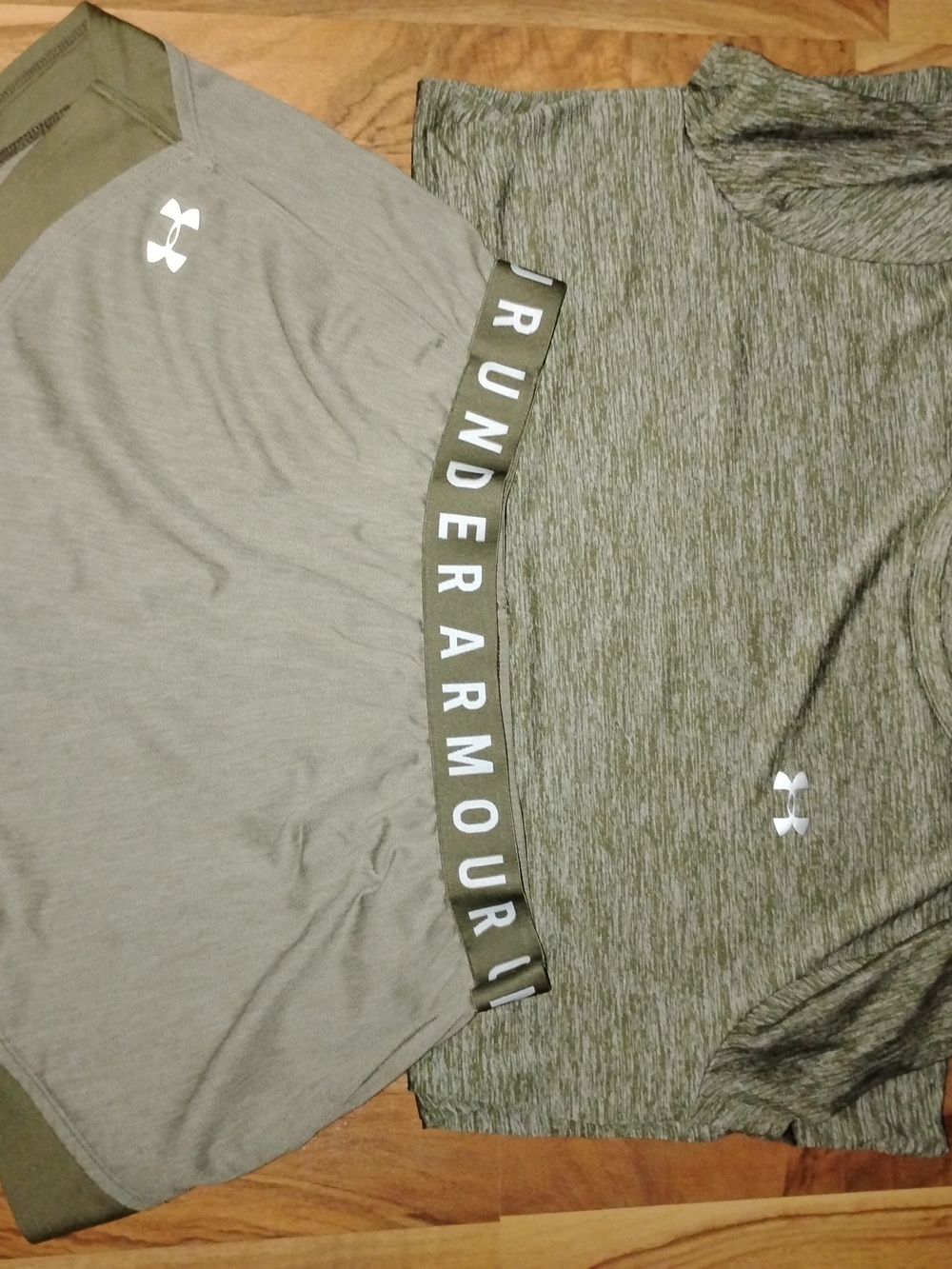 Under Armour Olive Green Athletic Tee & Shorts Set